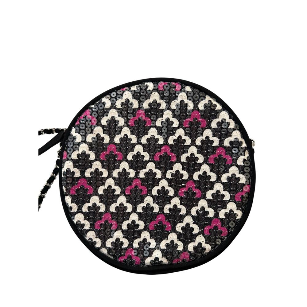 Vera‎ Bradley Shimmer Evening Bag Canterbury Magenta Pattern Round Crossbody - Picture 8 of 12